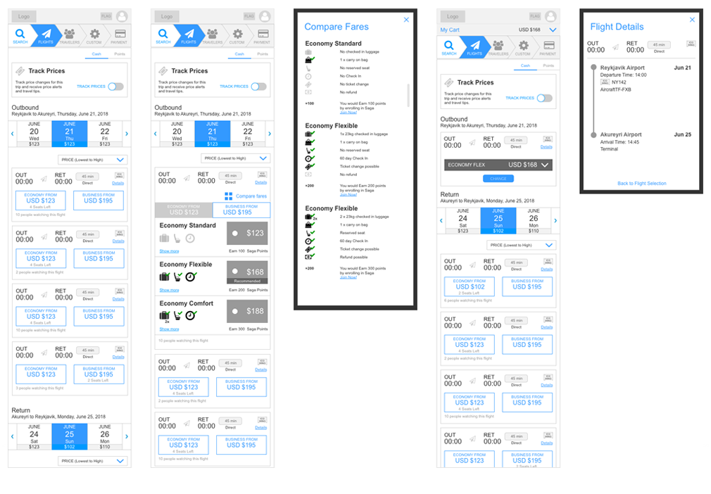 Air Iceland Connect Wireframe