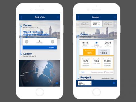 Icelandair iOS App Wireframe